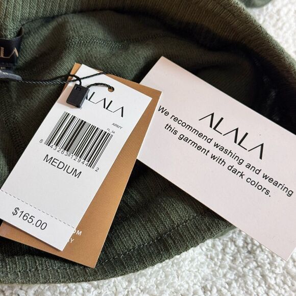 Alala SweatPants Womens Size‎ Medium High Rise Jogger Army Green athleisure knit - Picture 15 of 15